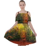 Forest Woods Autumn Nature Cut Out Shoulders Dress