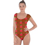 Apple Arrow Pattern Design Drawing Short Sleeve Leotard 