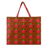 Apple Arrow Pattern Design Drawing Zipper Large Tote Bag