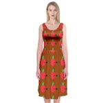 Apple Arrow Pattern Design Drawing Midi Sleeveless Dress