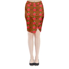 Apple Arrow Pattern Design Drawing Midi Wrap Pencil Skirt from ArtsNow.com