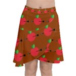 Apple Arrow Pattern Design Drawing Chiffon Wrap Front Skirt