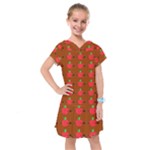 Apple Arrow Pattern Design Drawing Kids  Drop Waist Dress