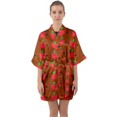 Half Sleeve Satin Kimono  