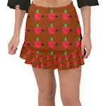 Apple Arrow Pattern Design Drawing Fishtail Mini Chiffon Skirt