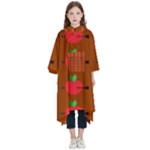 Apple Arrow Pattern Design Drawing Kids  Hooded Rain Ponchos