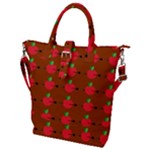 Apple Arrow Pattern Design Drawing Buckle Top Tote Bag