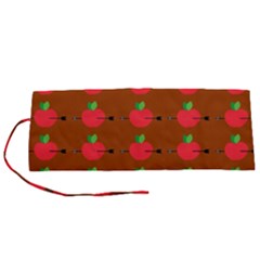 Apple Arrow Pattern Design Drawing Roll Up Canvas Pencil Holder (S) from ArtsNow.com