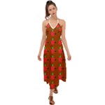 Apple Arrow Pattern Design Drawing Halter Tie Back Dress 