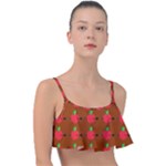 Apple Arrow Pattern Design Drawing Frill Bikini Top