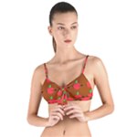 Apple Arrow Pattern Design Drawing Tie Up Cut Bikini Top