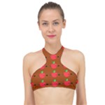 Apple Arrow Pattern Design Drawing High Neck Bikini Top