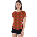 Apple Arrow Pattern Design Drawing Back Cut Out Sport T-Shirt