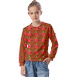 Apple Arrow Pattern Design Drawing Kids  Long Sleeve T-Shirt with Frill 