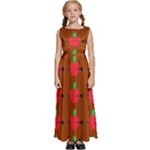 Apple Arrow Pattern Design Drawing Kids  Satin Sleeveless Maxi Dress