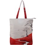 Trees Forest Path Double Zip Up Tote Bag