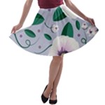 Flowers Petals Blossom Flora A-line Skater Skirt