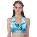 Dolphin Blue Sea Fantasy Fitness Sports Bra