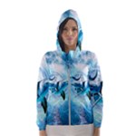 Dolphin Blue Sea Fantasy Women s Hooded Windbreaker