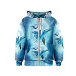 Dolphin Blue Sea Fantasy Kids  Zipper Hoodie