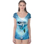 Dolphin Blue Sea Fantasy Boyleg Leotard 