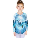 Dolphin Blue Sea Fantasy Kids  Long Sleeve T-Shirt