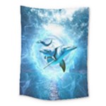 Dolphin Blue Sea Fantasy Medium Tapestry