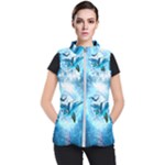 Dolphin Blue Sea Fantasy Women s Puffer Vest