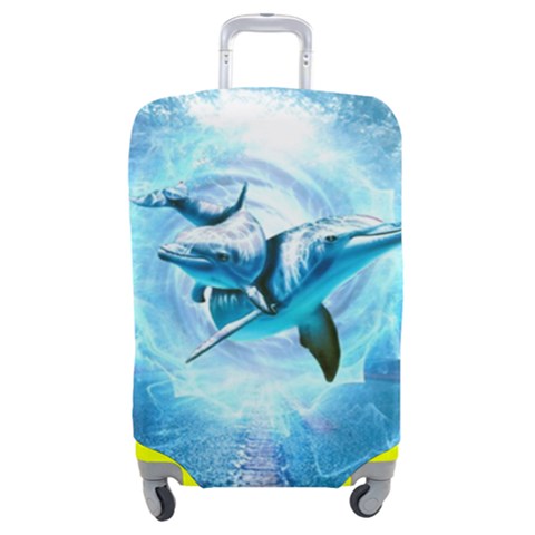 Dolphin Blue Sea Fantasy Luggage Cover (Medium) from ArtsNow.com