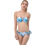 Dolphin Blue Sea Fantasy Twist Bandeau Bikini Set