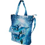 Dolphin Blue Sea Fantasy Shoulder Tote Bag