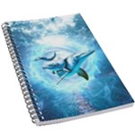 Dolphin Blue Sea Fantasy 5.5  x 8.5  Notebook