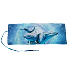 Dolphin Blue Sea Fantasy Roll Up Canvas Pencil Holder (S) from ArtsNow.com