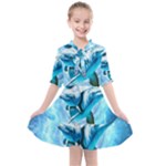 Dolphin Blue Sea Fantasy Kids  All Frills Chiffon Dress