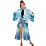 Dolphin Blue Sea Fantasy Maxi Kimono