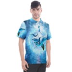 Dolphin Blue Sea Fantasy Men s Polo T-Shirt