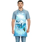 Dolphin Blue Sea Fantasy Kitchen Apron