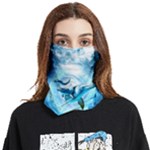 Dolphin Blue Sea Fantasy Face Covering Bandana (Two Sides)