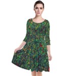 Grass Nature Meadow Quarter Sleeve Waist Band Dress