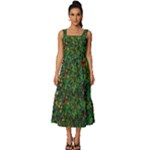 Grass Nature Meadow Square Neckline Tiered Midi Dress