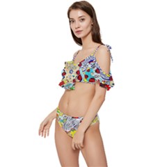 Ruffle Edge Tie Up Bikini Set	 