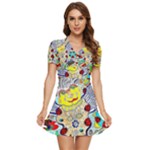 Supersonic ladybug angel power V-Neck High Waist Chiffon Mini Dress