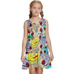 Supersonic ladybug angel power Kids  Sleeveless Tiered Mini Dress