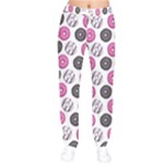 Pattern Seamless Design Decorative Women Velvet Drawstring Pants