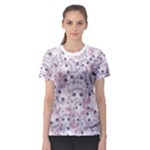 Sweet Kawaii Kitty Pattern (ai) Bk Women s Sport Mesh T-Shirt