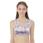 Sweet Kawaii Kitty Pattern (ai) Bk Sports Bra with Border