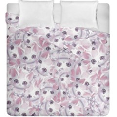 Sweet Kawaii Kitty Pattern (ai) Bk Duvet Cover Double Side (King Size) from ArtsNow.com