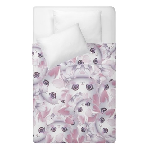 Sweet Kawaii Kitty Pattern (ai) Bk Duvet Cover Double Side (Single Size) from ArtsNow.com