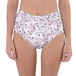 Sweet Kawaii Kitty Pattern (ai) Bk Reversible High-Waist Bikini Bottoms