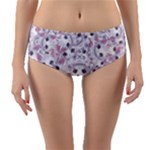 Sweet Kawaii Kitty Pattern (ai) Bk Reversible Mid-Waist Bikini Bottoms